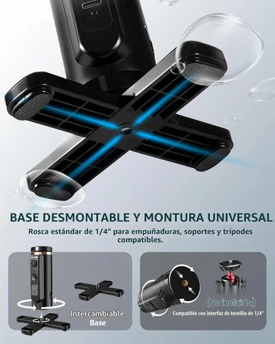 Vista 6 de Trípode de teléfono con seguimiento automático, rotación de 360°, trípode de seguimiento facial automático con gestos y control remoto, soporte