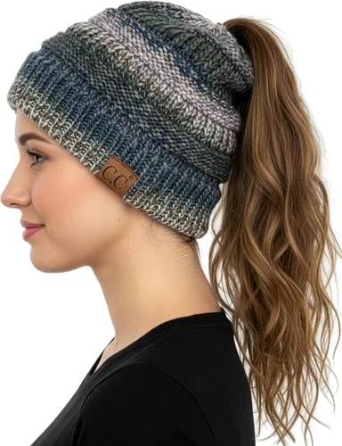 Vista 163 de Funky Junque - Gorro para mujer con ranura para cola de caballo