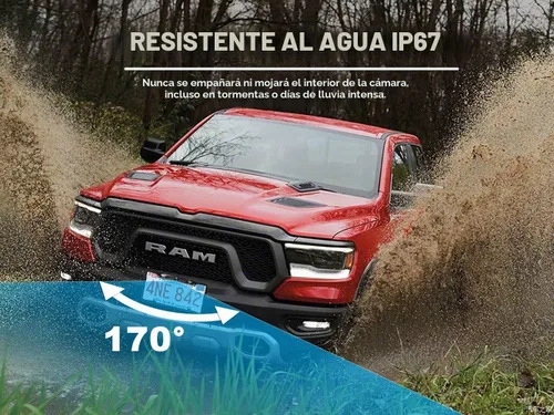 Vista 5 de GLK - Cámara de respaldo para matrícula HD con visión frontal y trasera, cámara reversa con 7 LED de visión nocturna, ángulo de visión de 170