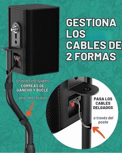 Vista 6 de ECHOGEAR Soportes universales para altavoces, altura ajustable con compatibilidad universal, funciona con Vizio, Klipsch, Bose y más, incluye