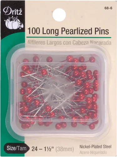 Vista 8 de Dritz 68-9 pines perlados, largos, blancos, 1-1/2 pulgadas (100 unidades)