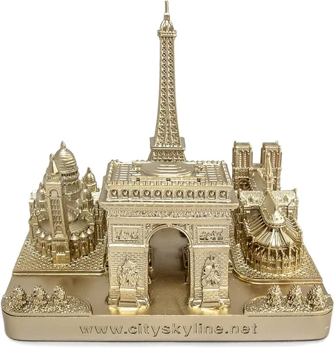 Vista 4 de París City Skyline Modelo 3D Landmark Réplica Cuadrado Oro Rosa 4 ½ pulgadas