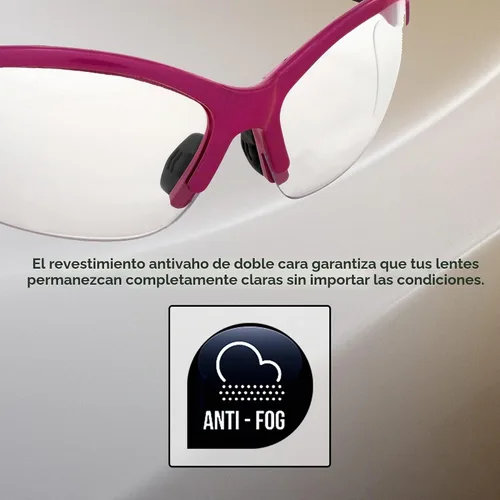 Vista 4 de Global Vision Gafas de seguridad Cougar con montura rosa Transparente