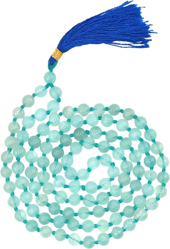 Vista 117 de Collar y Pulsera de Cuentas de Oración Japa Mala de Amazing Gemstone, 108 Cuentas para Meditación turquesa (African Turquoise)