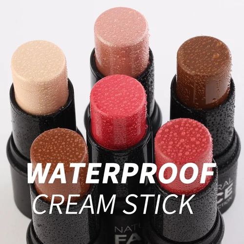 Vista 2 de Palitos de contorno en crema, 3 unidades, iluminador, bronceador, rubor, contorno de maquillaje facial, lápiz bronceador, crema para mejillas, rubor
