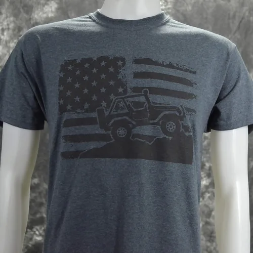 Vista 2 de Americana Off-Road en un oscuro Heather T Shirt
