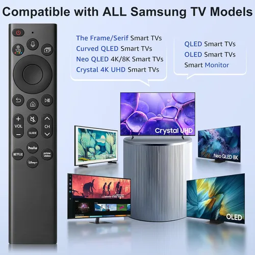 Vista 3 de Paquete de 2: reemplazo remoto por voz para control remoto Samsung-TV, compatible con todos los televisores inteligentes Samsung Frame Neo QLED UHD