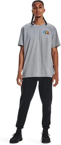 Vista 2 de Under Armour Rival - Pantalones de correr de forro polar para hombre (001) Negro / Blanco