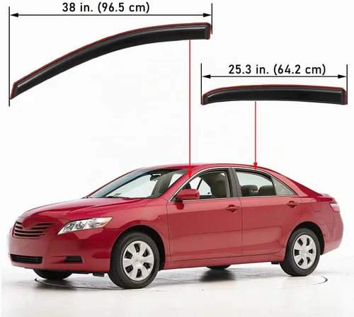 Vista 2 de Lightronic Visera de Ventana de Ventilación Automática con Clip en Canal Extra Durable, Compatible con Toyota Camry 2007-2011, Protección UV