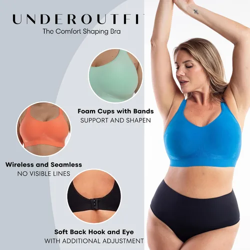 Vista 3 de Underoutfit Wireless Compression Everyday Bras for Women - Small to Plus Sizes