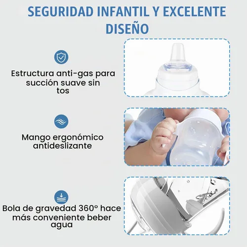 Vista 2 de Kit de conversión de vasos con boquilla para biberones anticólicos Philips Avent, tapa suave y bola pesada de transición con asas convertidor
