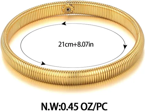 Vista 9 de CLASSYZINT Pulsera ajustable para mujer, chapada en oro de 14 quilates, pulsera de varias capas para mujer, pulsera abierta de oro, pulsera ancha