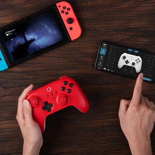 Vista 6 de 8Bitdo Ultimate Bluetooth Controller with Charging Dock, Bluetooth Controller Wireless Switch Controller for Switch and Windows(Red)
