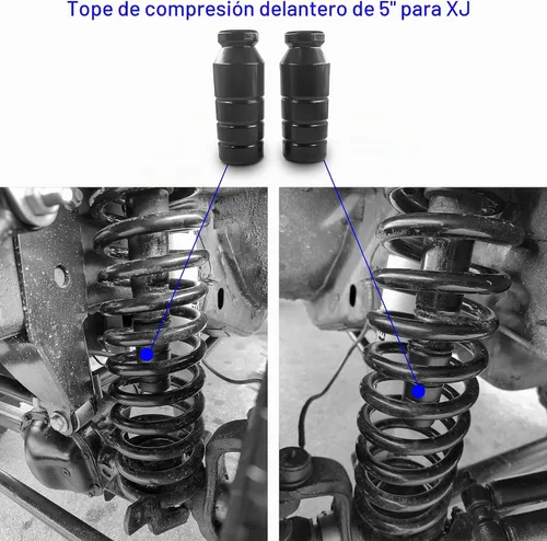 Vista 3 de Topes de parachoques delanteros XJ de 5 pulgadas, topes de parachoques extendidos XJ compatibles con Cherokee XJ 1984-2001 con elevación