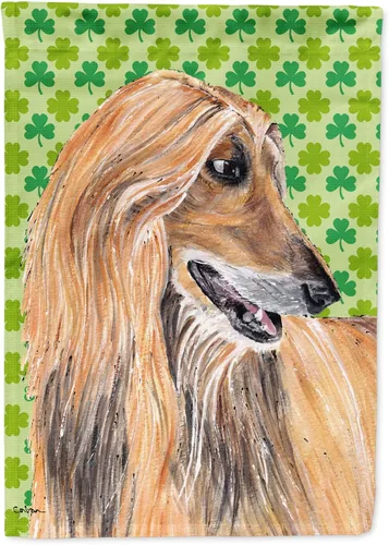 Vista 153 de Caroline's Treasures SS4442GF Affenpinscher Bandera de jardín con retrato de trébol del día de San Patricio para buzón, bandera decorativa