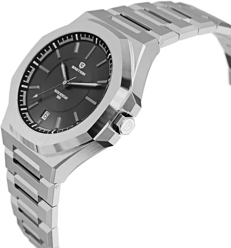 Vista 4 de BASTION Nomad - Reloj automático para hombre, acero inoxidable, movimiento japonés, cuerda automática, reloj clásico de lujo impermeable, Acero