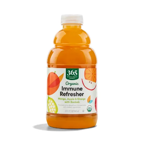 Vista 4 de 365 by Whole Foods Market, Zumo orgánico de zanahoria y naranja con cúrcuma, refrescante inmunológico, 32 onzas líquidas
