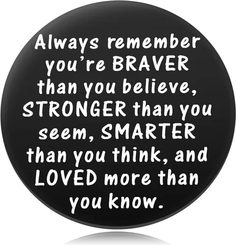 Vista 3 de MIXJOY Moneda de ficha de abrazo de bolsillo - You Are Braver Than You Believe Thinking of You Love Tarjeta de regalo, 2 caras, 1.5 pulgadas