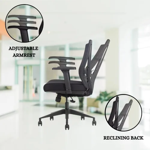 Vista 6 de Bitchair - Silla ergonómica de malla para sala de conferencias, silla de escritorio para computadora con brazos ajustables en altura, silla