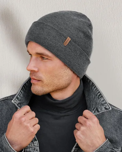 Vista 4 de FURTALK Gorro de invierno con forro polar para hombre, doble capa, elegante, tejido con puños, sombrero liso