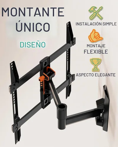 Vista 3 de ECHOGEAR SwiftStud - Soporte de pared giratorio de movimiento completo para televisores de hasta 60 pulgadas, extensión suave, inclinación