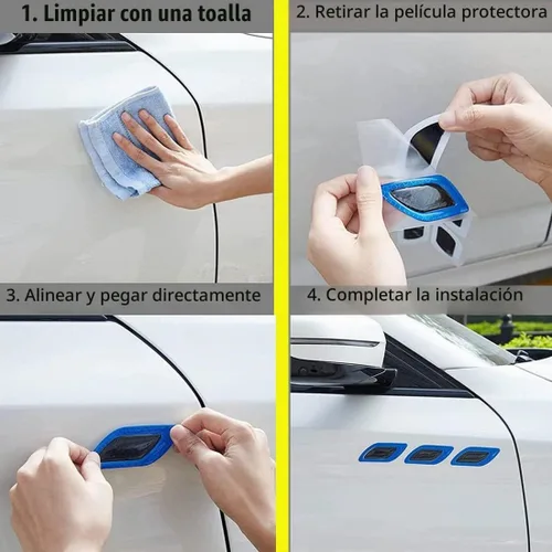 Vista 7 de 6 piezas de calcomanías reflectantes de rayas 3D fuertes, adhesivo reflectante para guardabarros, capó y parachoques de coche, adhesivo reflectante