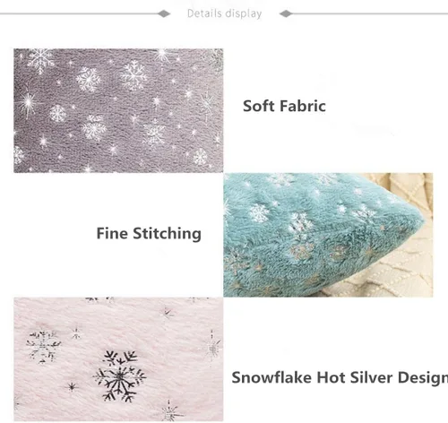 Vista 5 de MOJUN Fundas de almohada de Navidad, paquete de 2 fundas de almohada decorativas suaves y bonitas con fundas de almohada impresas con purpurina