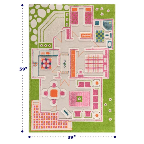 Vista 2 de IVI - Alfombra de juego 3D para usar como casa de muñecas, no tóxica, resistente a las manchas, juguetes educativos Montessori para niños, mediana