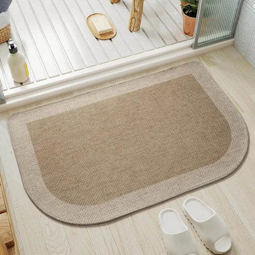 Vista 9 de YDKGL Alfombra de baño Half Circle, alfombras de baño finas antideslizantes A- Marrón a