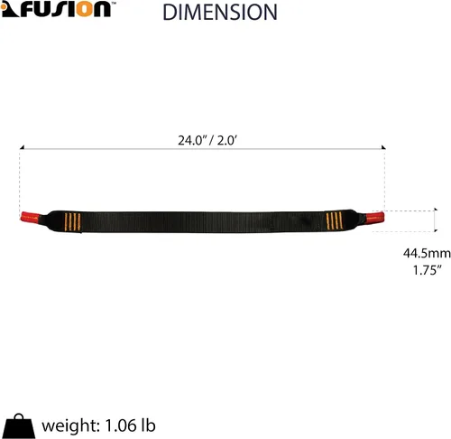 Vista 3 de ProGrip - Cordón de seguridad con cremallera y trabillas para engranajes, 2 pies, 23 kN, color negro