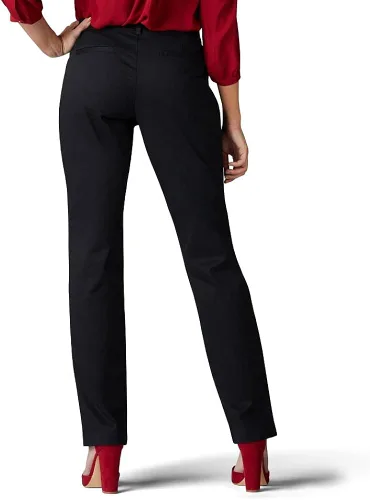 Vista 3 de Lee Pantalón de pierna recta para mujer, sin arrugas, ajuste relajado