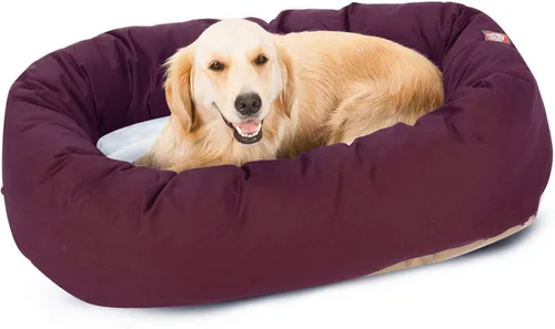 Vista 30 de Cama para perros Bagel de 40 pulgadas negra y Sherpa de Majestic Pet Products Negro