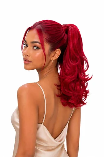 Vista 50 de PRETTYSHOP - Extensión de cabello rizado voluminoso, cola de caballo de 14 pulgadas con clip, resistente al calor