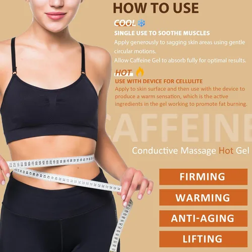 Vista 2 de Gel conductor de cafeína caliente para máquina de esculpir el cuerpo, gel de masaje para adelgazar el cuerpo, reafirmar y levantar la piel, apretar