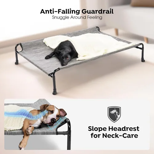 Vista 2 de Veehoo Cama Elevada para Perros, Catres Elevados para Perros Grandes, Cama Impermeable para Perros de Exterior, Hamaca Refrescante para Mascotas