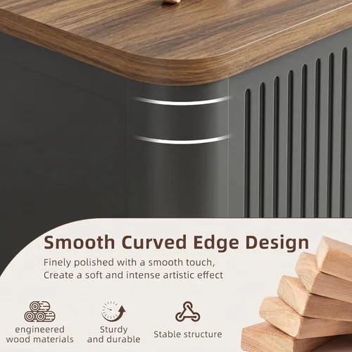 Vista 3 de Decofy Mesa auxiliar elevable con almacenamiento de mediados de siglo, modernas mesas de centro cuadradas para sala de estar, gran compartimento