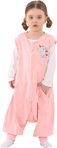 Vista 12 de WONDAY Toddler Sleep Sacks, Sleeveless Sleep Sack with Legs 12M-5T Coche