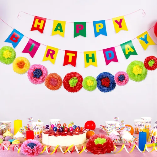 Vista 5 de Tallew 18 piezas de papel mexicano flores de papel de seda coloridas para fiesta mexicana primavera floral telón de fondo de fiesta de baby shower
