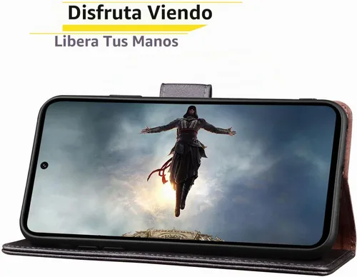 Vista 7 de SUANPOT Funda tipo cartera para Samsung Galaxy S21 FE 【Bloqueo RFID】 Soporte para tarjetas de crédito, funda de piel sintética con tapa para Negro