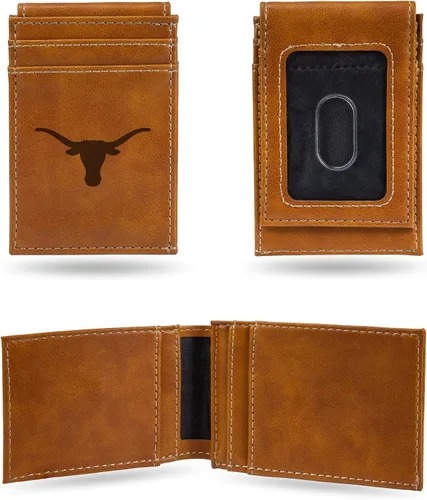 Vista 44 de Cartera de bolsillo frontal grabada con láser NCAA - Compacta/Cómoda/Delgada