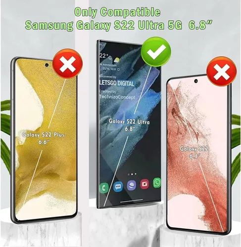 Vista 2 de Funda para Samsung Galaxy S22 Ultra, S22 Ultra con protector de pantalla de TPU flexible autorreparable [2 unidades], funda invisible de grado