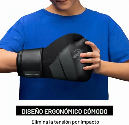 Vista 5 de Guantes de boxeo Hayabusa S4 para niños y niñas Negro
