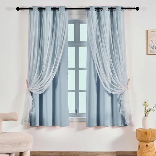 Vista 42 de Anytime Cortinas opacas y transparentes con ojales sólidos en la parte