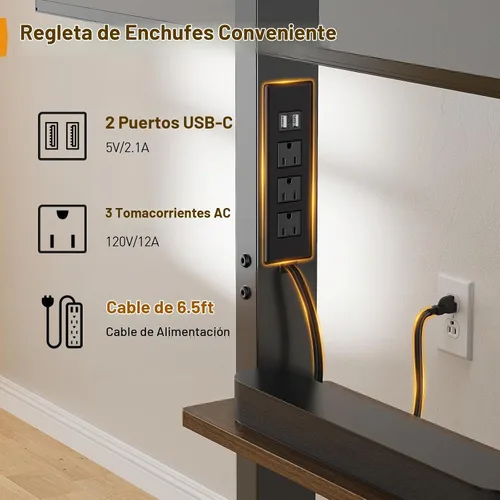 Vista 5 de Perlegear Soporte de TV de suelo con regleta para televisores de 50 a 110
