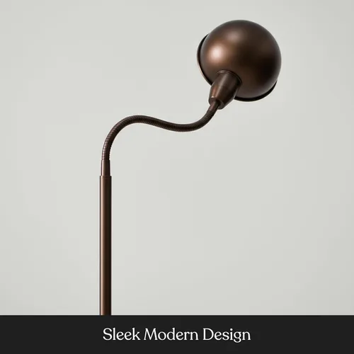 Vista 7 de Brightech Regent LED Floor Lamp, Free Standing Corner Pole Light with Adjustable Gooseneck, Tall Bright Skinny Pharmacy Lamp for Office Desk, Living
