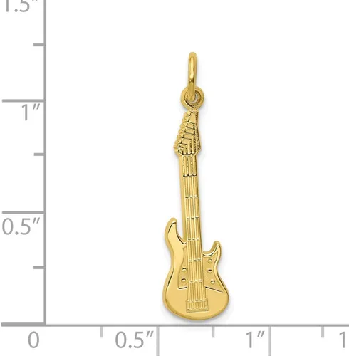 Vista 3 de Colgante de guitarra de oro amarillo macizo de 10 quilates, 1.181 in x 0.433 in, Metal