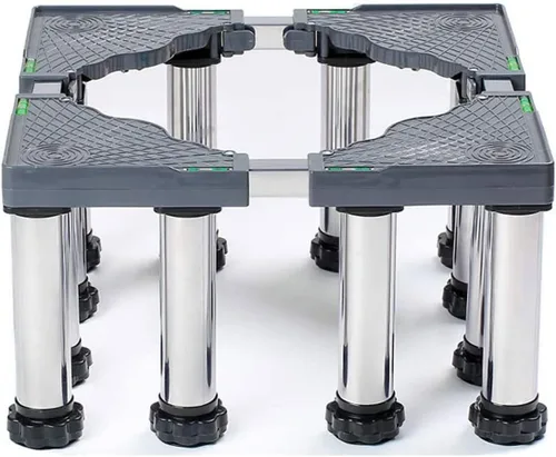 Vista 7 de Base ajustable multifuncional para lavadora Soporte de secadora Antivibración ajustable de 17.7 a 27.5 pulgadas, bandejas de piso para refrigerador