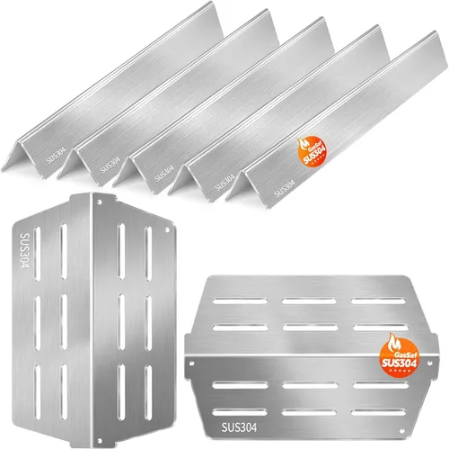 Vista 13 de GasSaf Barras aromatizantes de parrilla 17.5, deflector de calor para Weber Genesis Parts 310, barra de sabor para Weber Genesis 300 310 320 330