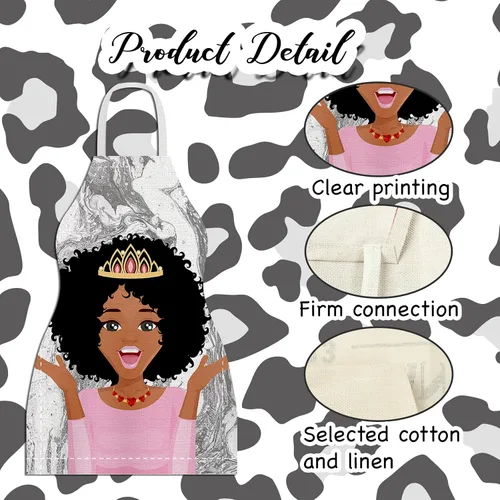 Vista 4 de 4 delantales impermeables para mujeres africanas, delantales ajustables para cocinero, reina, negro, para hornear, parrilla, jardinería, cocina