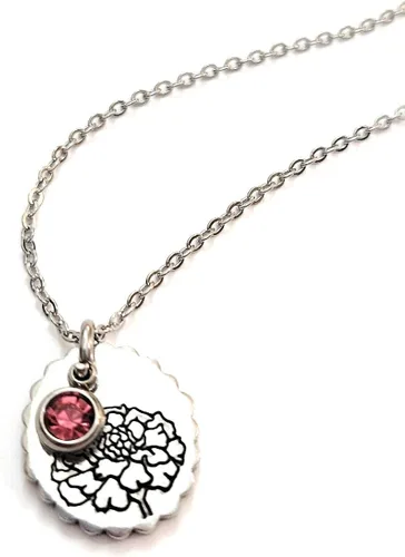 Vista 44 de Birth Month Flower and Birthstone Necklace